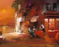 Kunstdruk Willem Haenraets - Dinner for two I 100x50cm