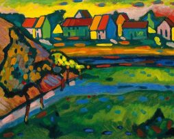 Kunstdruk Wassily Kandinsky - Bayrisches Dorf mit Feld 80x60cm