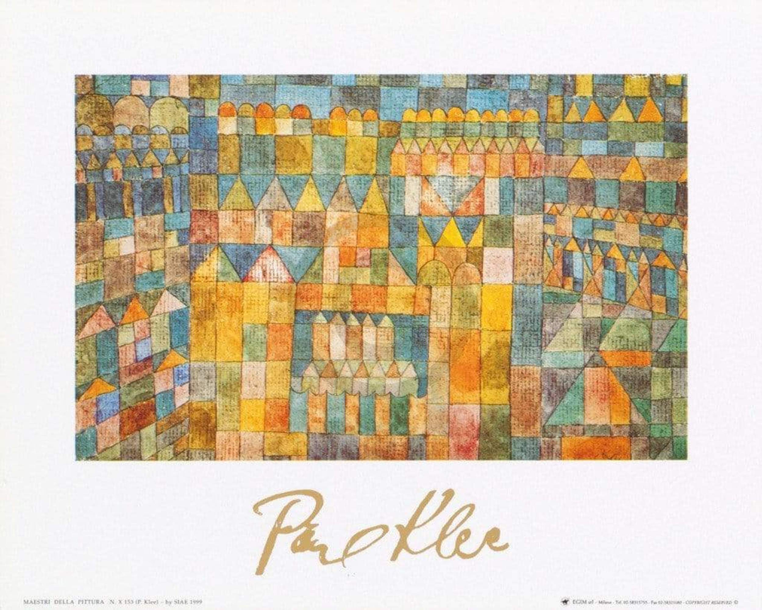 Kunstdruk Paul Klee - Tempelviertel von Pert, 1928 30x24cm